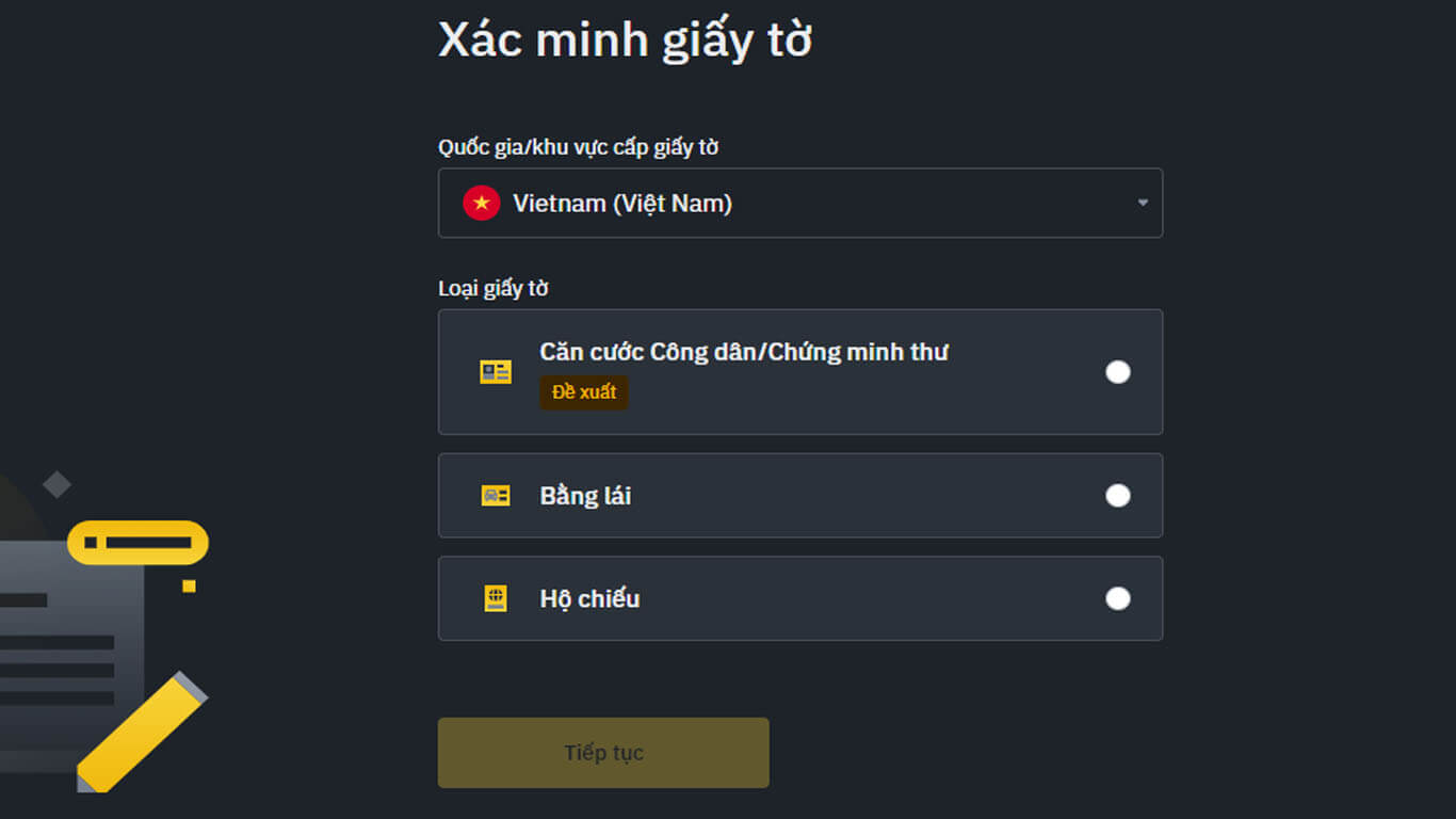 Cung cấp giấy tờ để xác minh tài khoản sàn